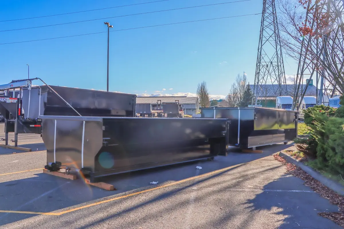 Roll-off dumpster ready for waste disposal at job site for Estate Cleanout Dumpster Rental in Rockingham